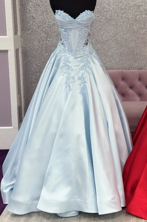 Light Blue Sweetheart A-Line Floor-Length Dress