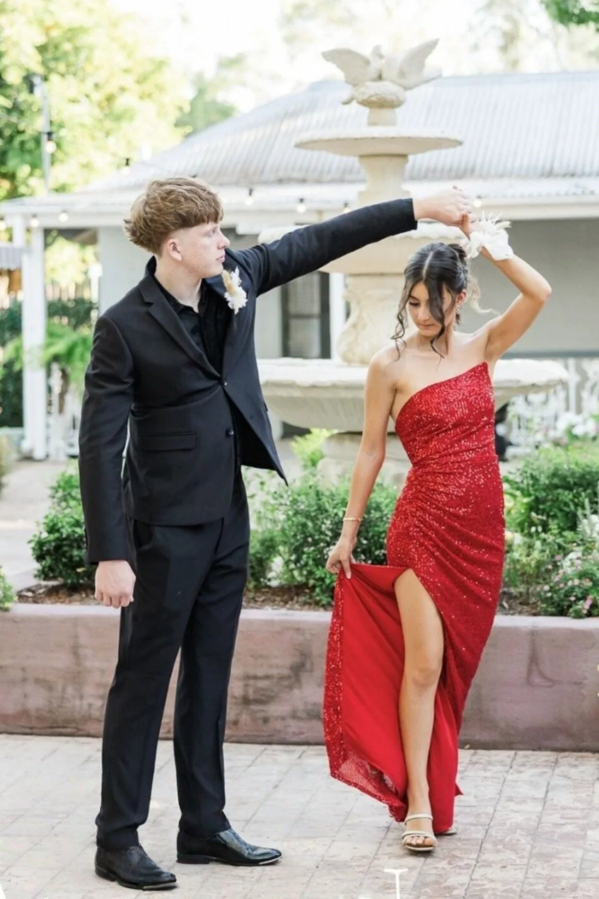 Navy Blue Strapless Sequin Long Dress