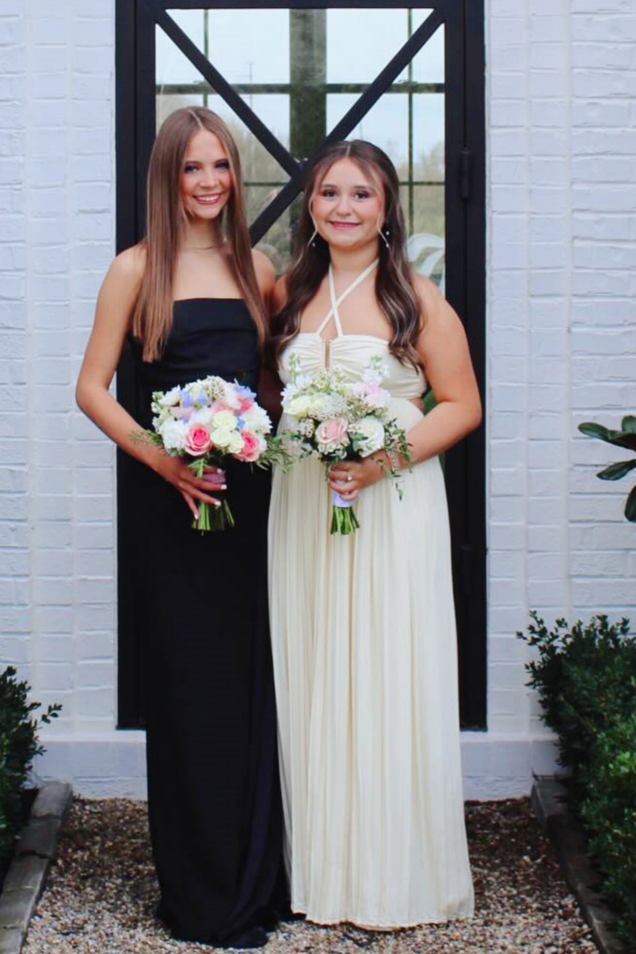 Yellow A-Line Straps Chiffon Maxi Dress