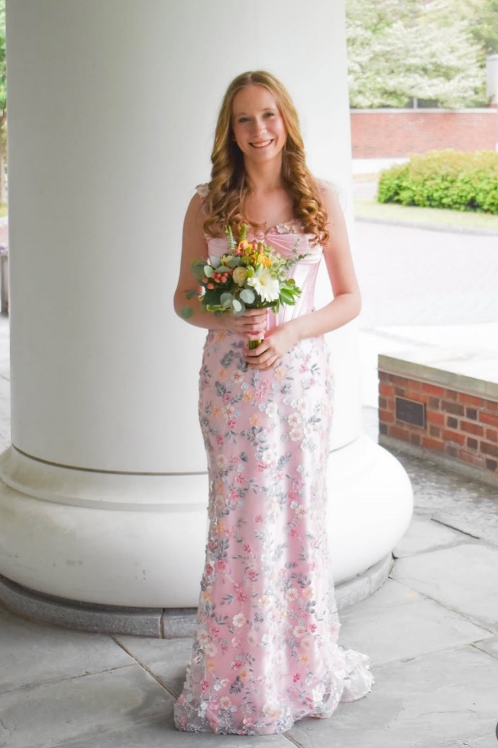Lavender Off-the-Shoulde Floral Tulle Mermaid Gown