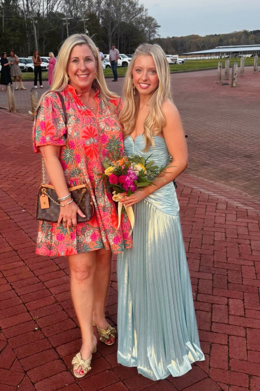 Light Blue Metallic Sweetheart A-Line Full-Length Dress