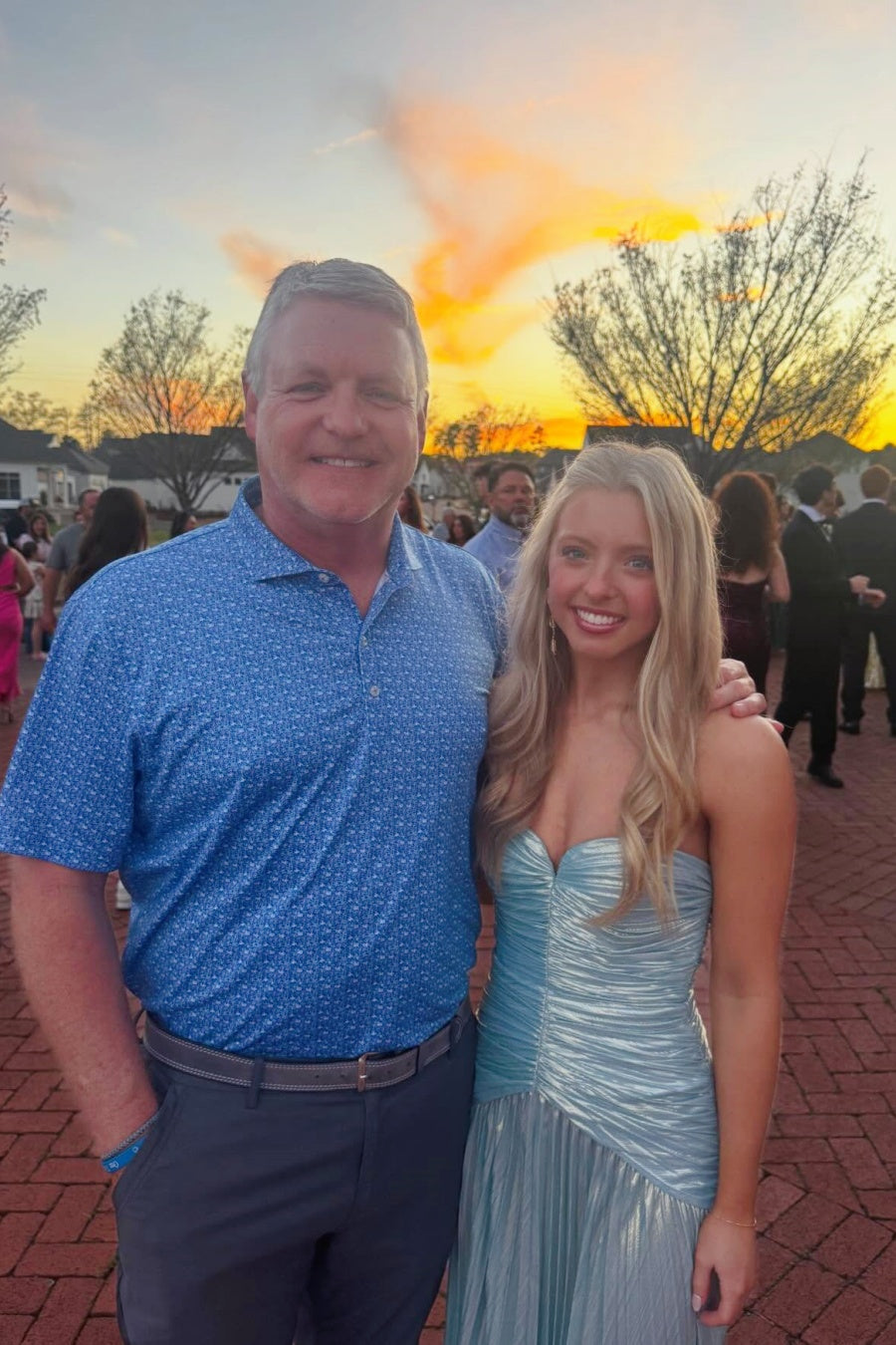 Light Blue Metallic Sweetheart A-Line Full-Length Dress