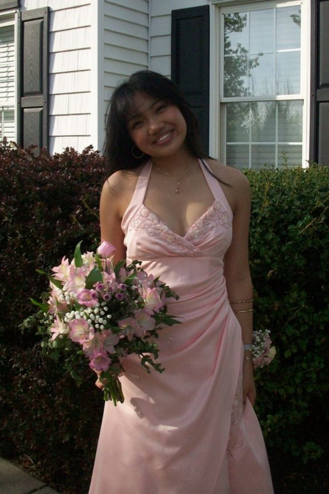 Pink Soft Satin Halter V-Neck A-Line Dress