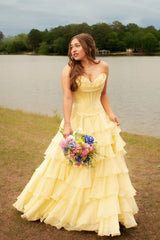 Baby Blue Chiffon Sweetheart A-Line Dress