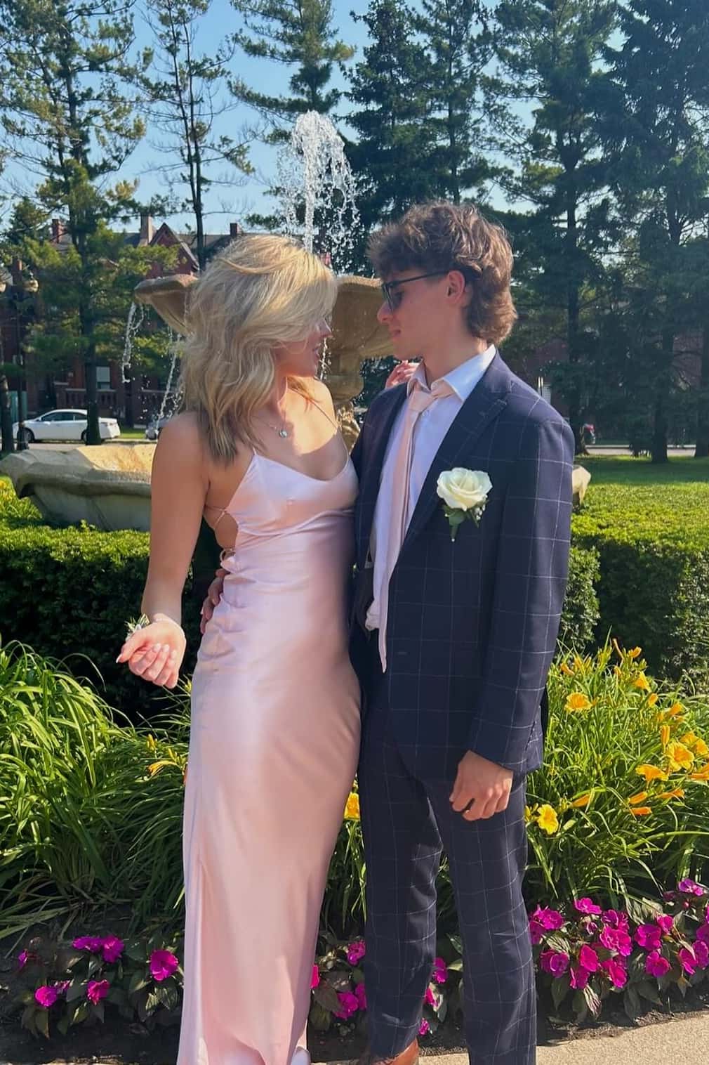 Straps Pink Satin Fitted Long Party Dress