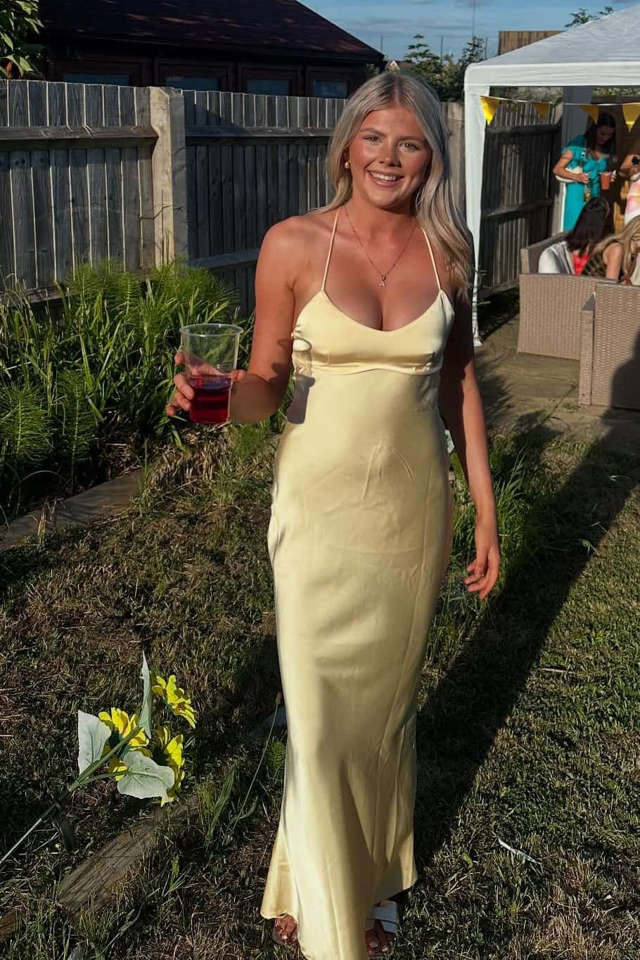 Straps Pink Satin Fitted Long Party Dress