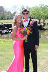 Navy Blue Straps Mermaid Long Prom Dress with Slit