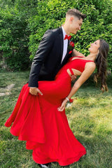 V Neck Lavender Mermaid Cross Back Formal Dress