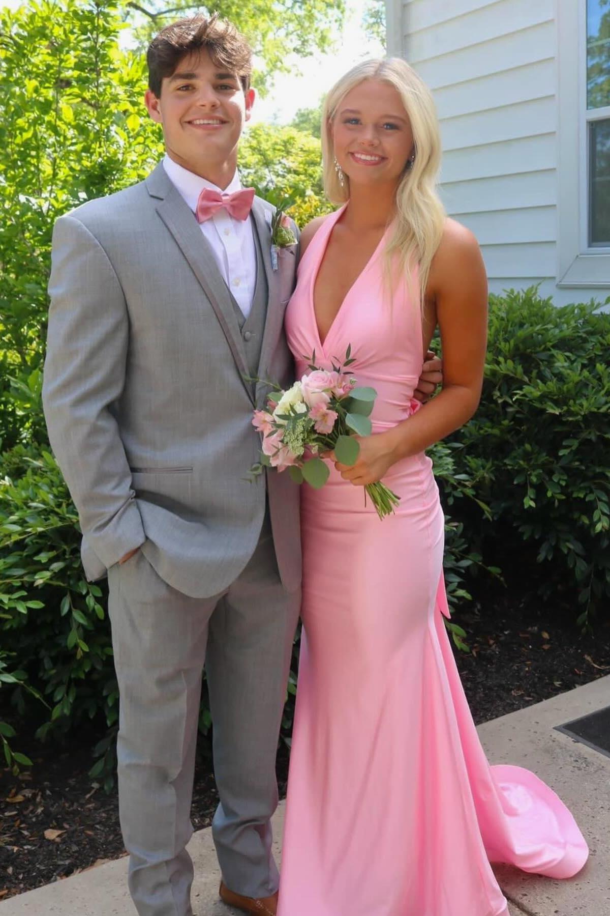 Halter Black Fitted Long Formal Dress