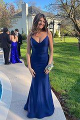 V Neck Lavender Mermaid Long Formal Dress