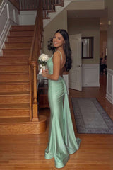 V Neck Lavender Mermaid Long Formal Dress