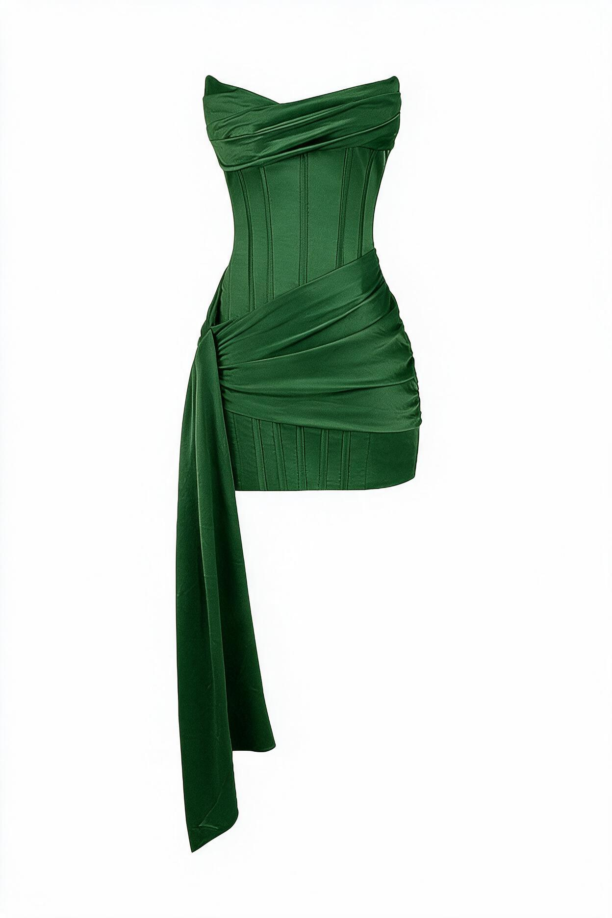 Burgundy Satin Bodycon Mini Dress