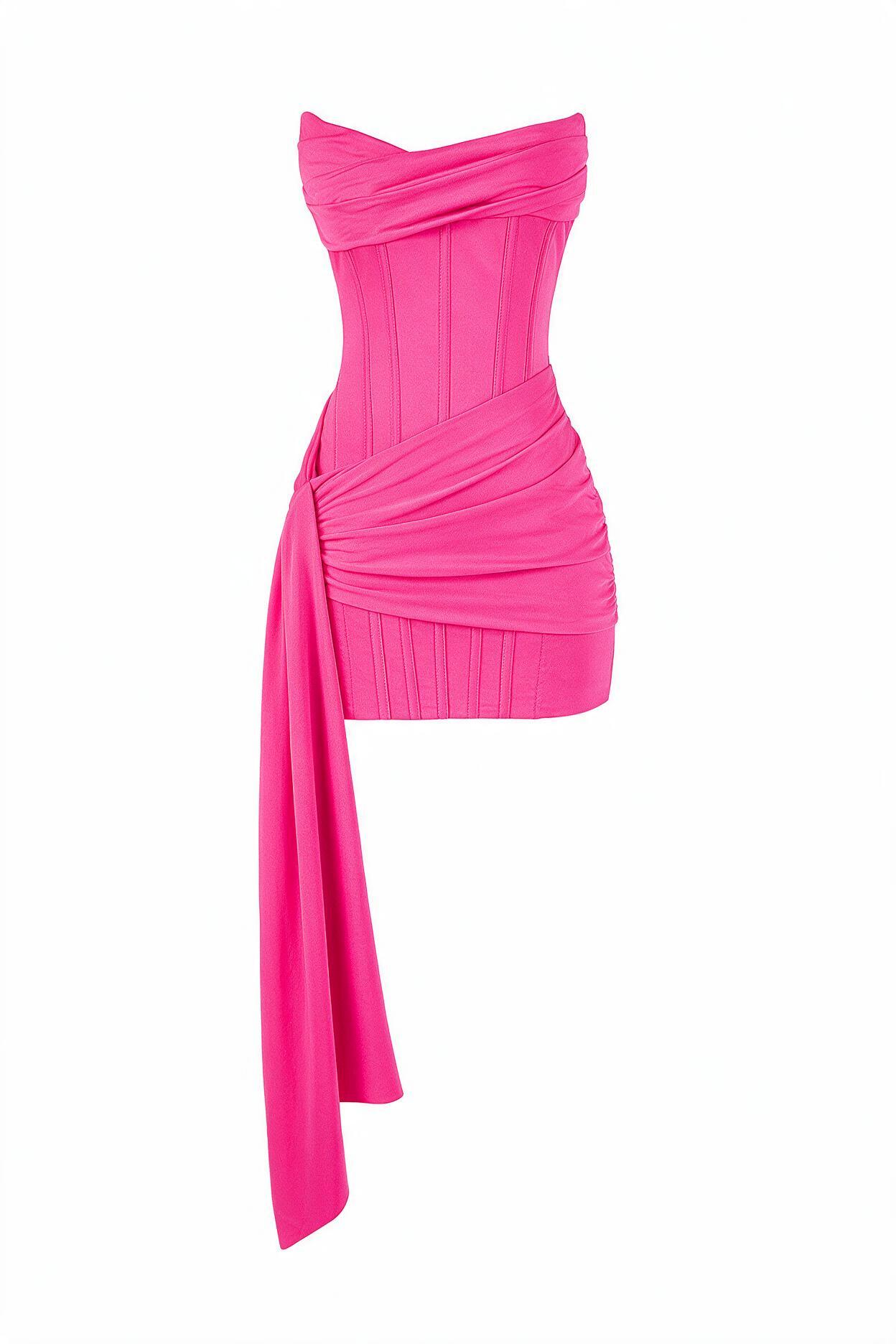Burgundy Satin Bodycon Mini Dress