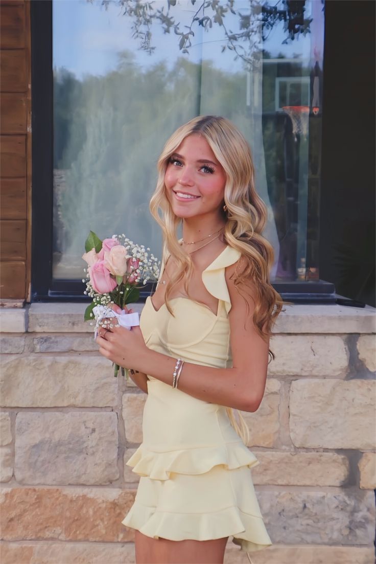 Red Ruffle Mini Dress with Flutter Sleeves