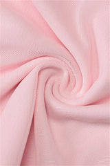 Plunge Neck Pink Sheer Bodice Short Dress