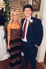 Black Tassel Fitted Long Dress