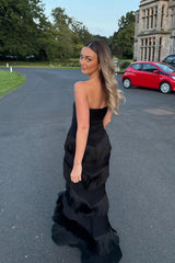 Black Tassel Fitted Long Dress