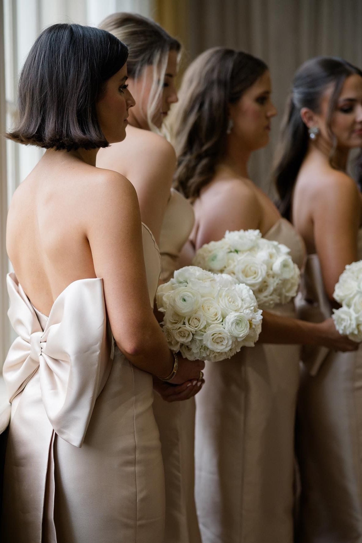 Strapless Champagne Mermaid Bridesmaid Dress