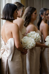 Strapless Champagne Mermaid Bridesmaid Dress
