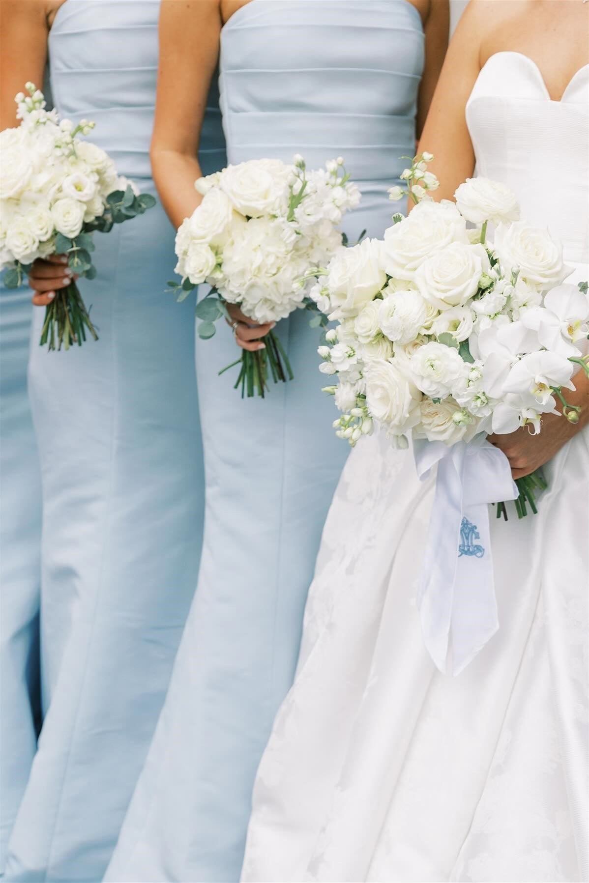 Strapless Blue Pleated Mermaid Bridesmaid Dress