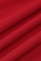 Strapless Red Ruffled Hem Short Dress
