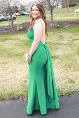 V Neck Lavender Mermaid Long Formal Dress