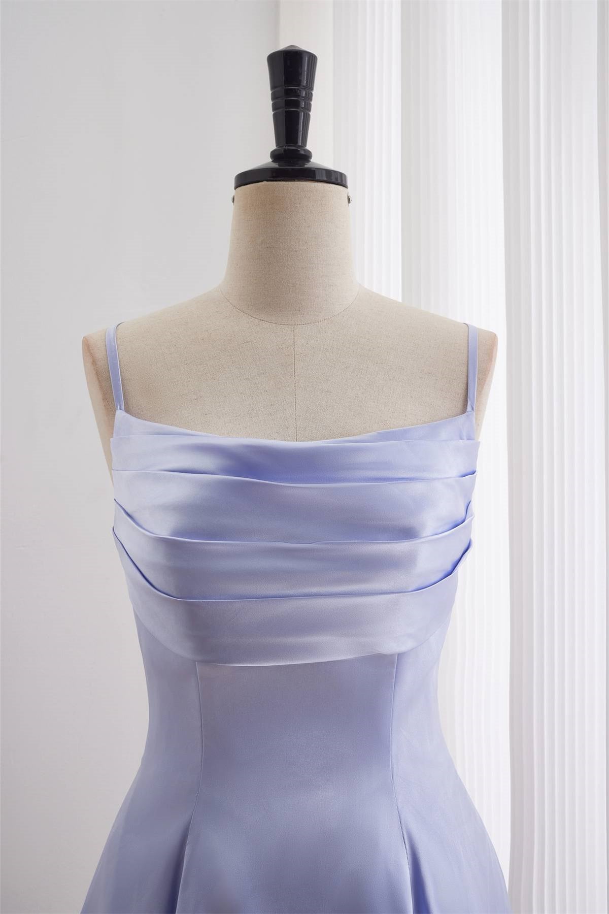 Cowl Neck Blue A-line Short Party Dress