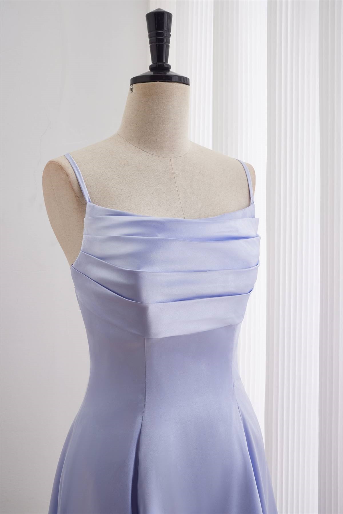 Cowl Neck Blue A-line Short Party Dress