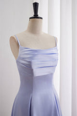 Cowl Neck Blue A-line Short Party Dress