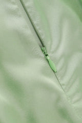 Cowl Neck Green Ruffle Tiered Short Dress