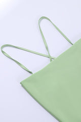 Cowl Neck Green Ruffle Tiered Short Dress