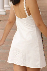 Flower Straps Pink A-line Short Dress