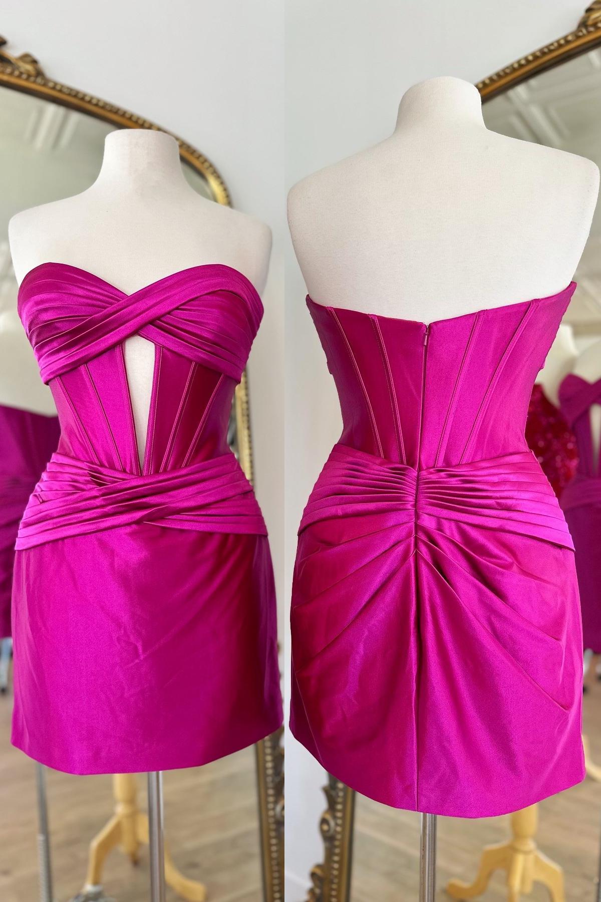 Sweetheart Red Ruched Tight Short Homecoming Dress