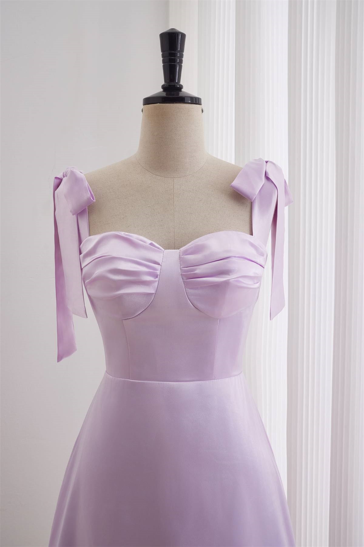 Lavender Cute A-line Short Princess Dress with Bow Straps