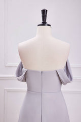 Off the Shoulder Siler Chiffon Long Party Dress