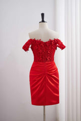 3D Flowes Off the Shoulder Ruched Tight Dress