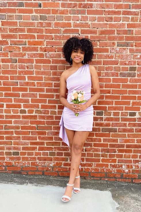 One Shoulder Orange Satin Tight Dress