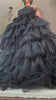 Sweetheart Black Tiered Ruffles Formal Dress
