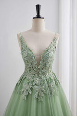 Sage Green Appliques A-line Short Homecoming Dress