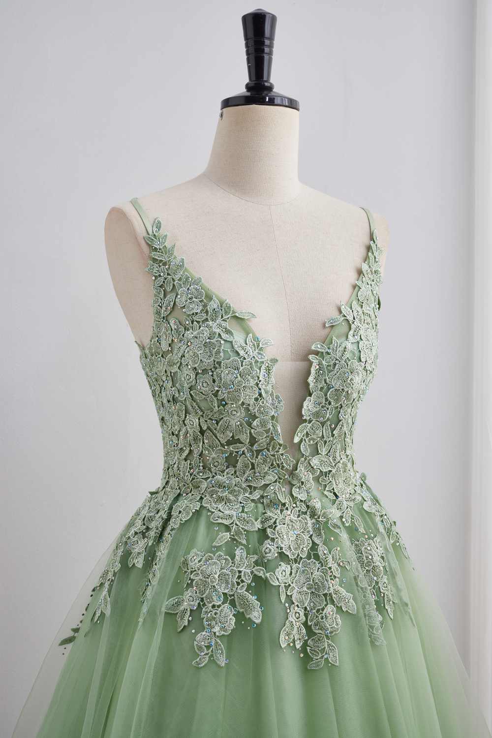 Sage Green Appliques A-line Short Homecoming Dress