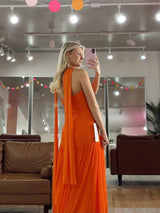 Yellow Ruched Chiffon Fitted Prom Dress
