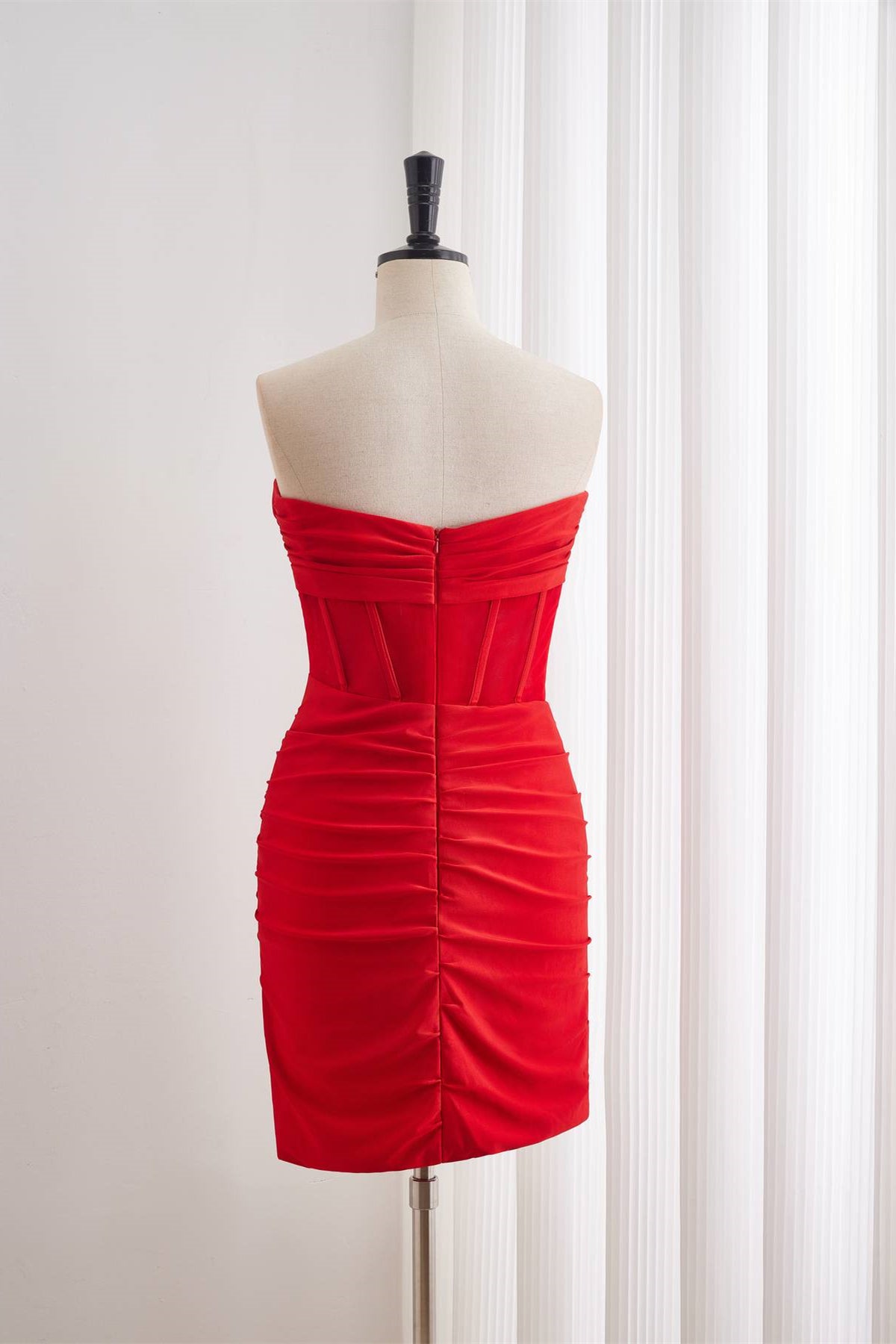 Strapless Red Tight Short Homecoming Dress