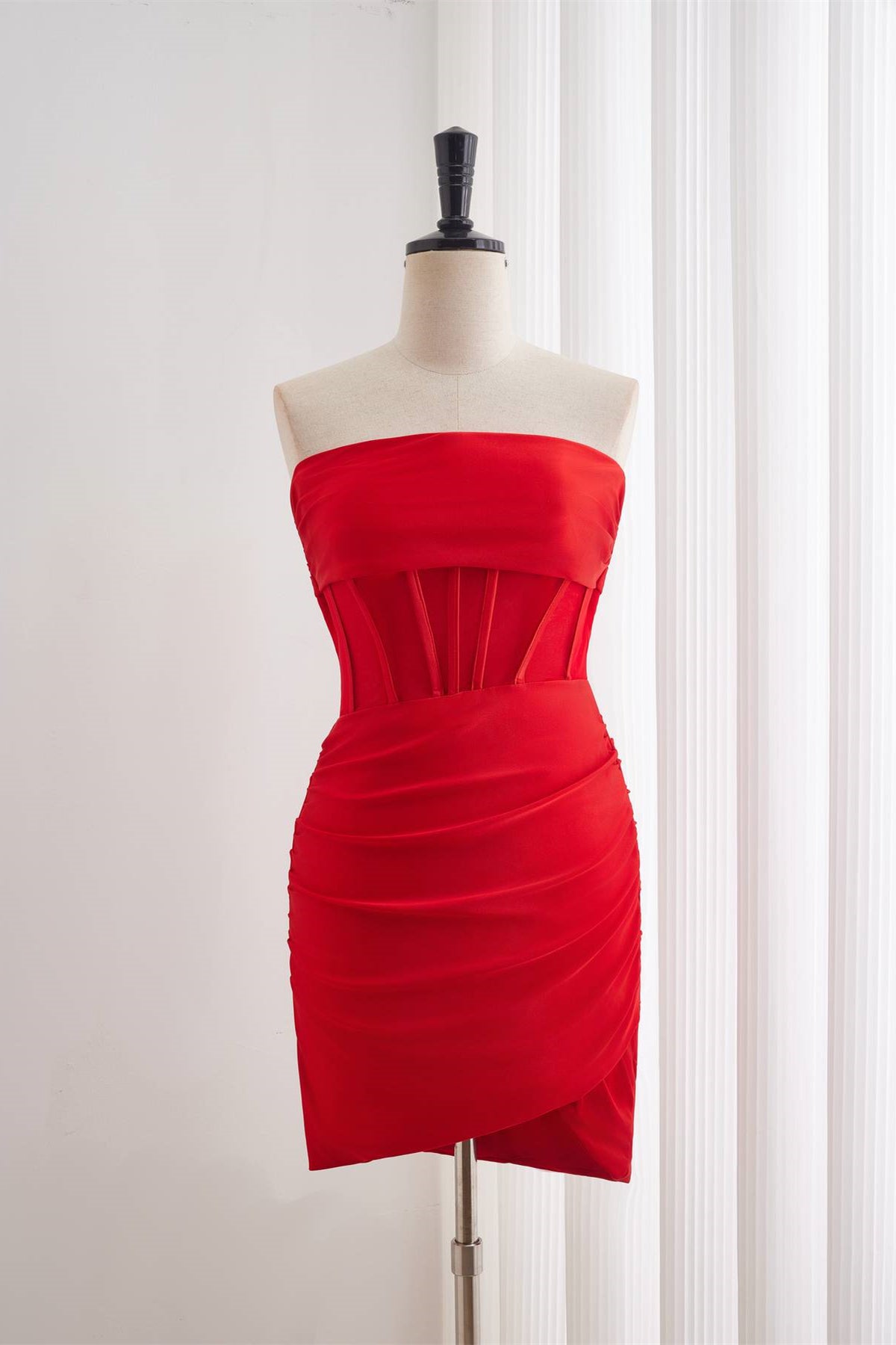 Strapless Red Tight Short Homecoming Dress