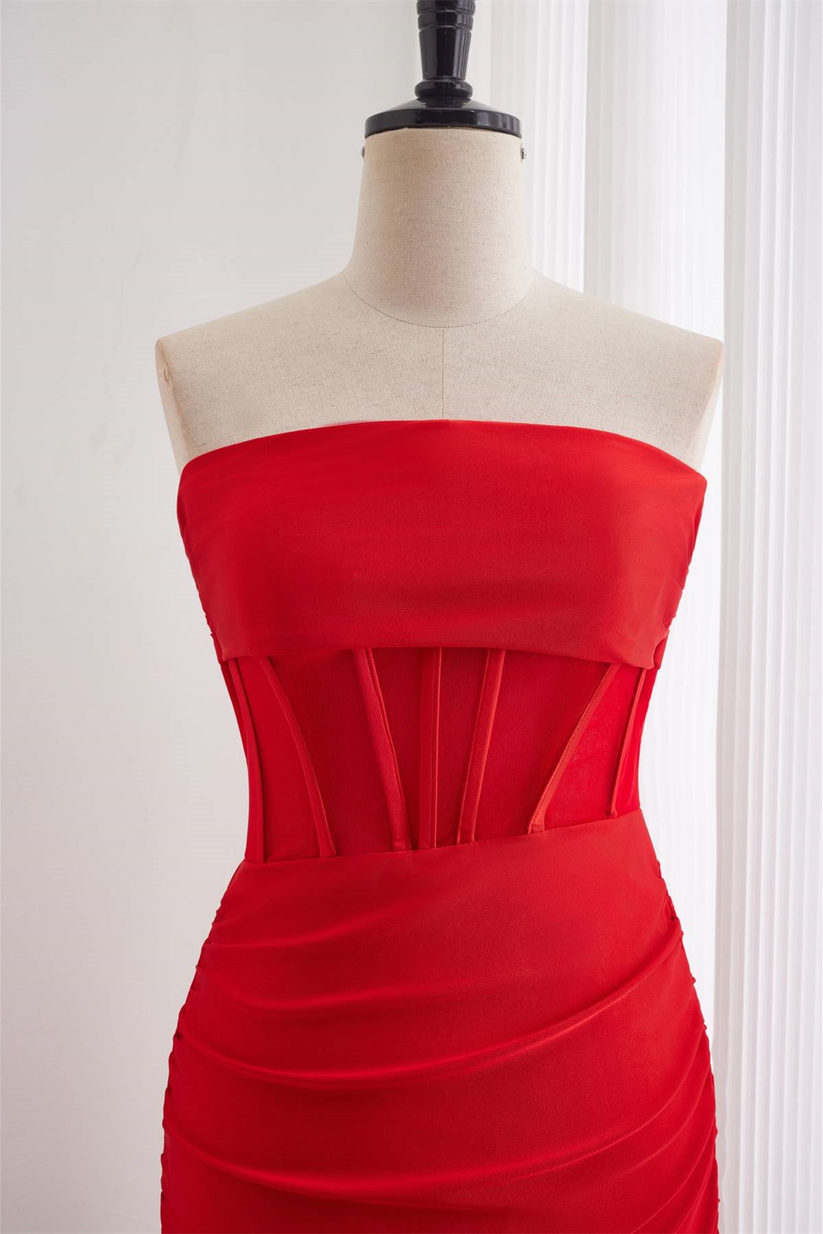 Strapless Red Tight Short Homecoming Dress