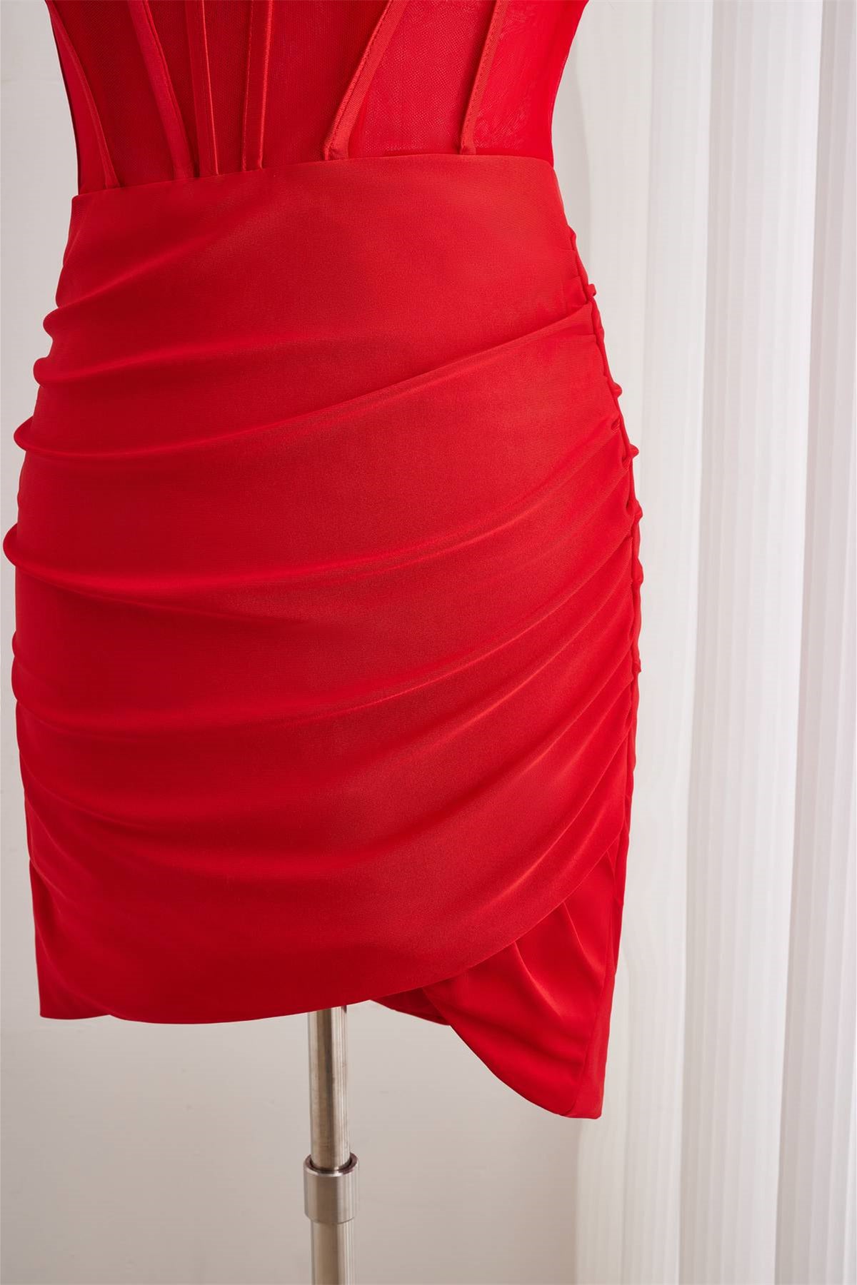 Strapless Red Tight Short Homecoming Dress