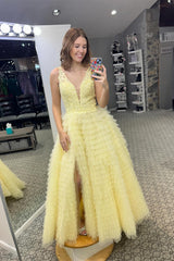 Lavender Lace and Tulle Tuiered Ruffle Prom Dress